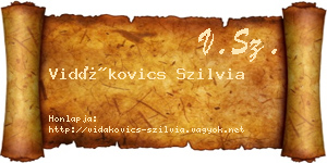 Vidákovics Szilvia névjegykártya