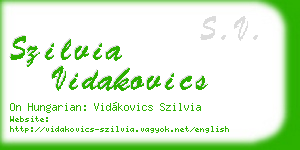 szilvia vidakovics business card